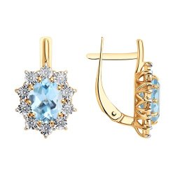 Серьги золотые пробы 585 с топазом (Арт.72-00069)
