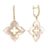 Серьги серебряные с жемчугом и фианитами «Lace Shine» Fresh Jewelry (арт.CZ-E04310-X-L-PN-X-W)