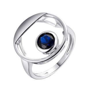 Кольцо серебряное со шпинелью «Geometry Orbit» Fresh Jewelry (арт.CZ-R01142-X-W-SAP-X-X)