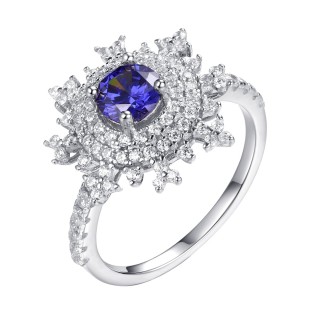 Кольцо серебряное с фианитом «Queen Aurora» Fresh Jewelry (арт.CZ-R02916-X-W-DT-X-W)