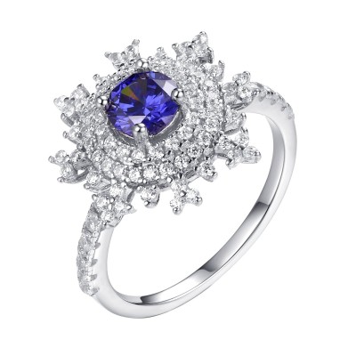 Кольцо серебряное с фианитом «Queen Aurora» Fresh Jewelry (арт.CZ-R02916-X-W-DT-X-W)