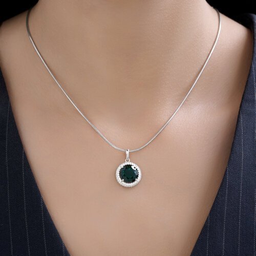 Подвеска из серебра с кварцем и фианитами (Арт.92030835)