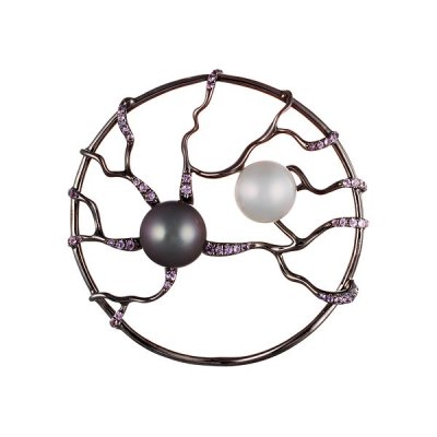 Кулон из золота с жемчугом и сапфиром (Арт.457897_ps_bwp_wp_blk)