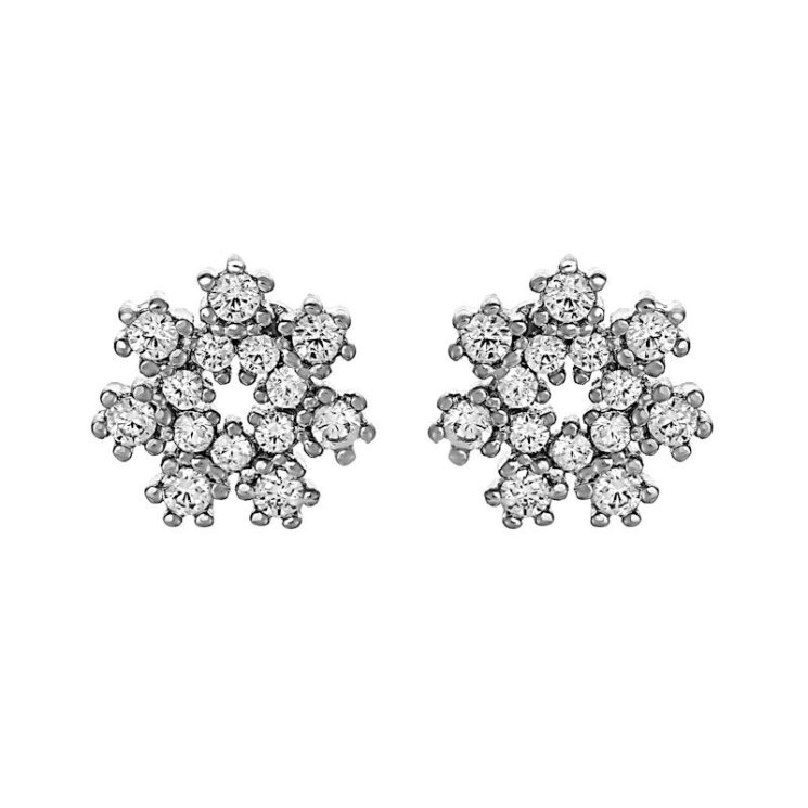 Серьги из серебра с фианитом (Арт.hl-e34e43w13-x-w-x-x-w)