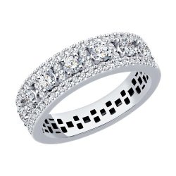Кольцо из белого золота с бриллиантами (Арт.1012363-3)