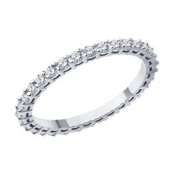 Кольцо из белого золота с бриллиантами (Арт.1012425-3)