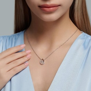 Колье из серебра с фианитами «Сияющая Капля» Соколов (арт.9407)