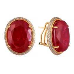 Серьги из золота с бриллиантом и рубином (Арт.e01461ar4rt_sr_rv_pink)