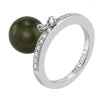 Кольцо из серебра с жемчугом и кристаллом swarovski (Арт.zar-14-10-34-s)