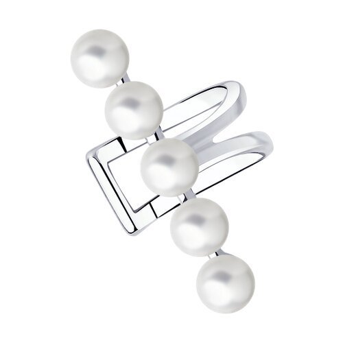 Серьга из серебра с жемчугом (Арт.94170186)