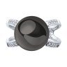 Кольцо из белого золота с бриллиантами и жемчугом (Арт.8010076-3)