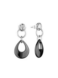 Серьги из серебра с керамикой (Арт.tc-e1795-1-b-w-x-x-x)
