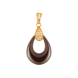 Кулон из серебра с керамикой и куб. цирконием (Арт.tc-p00970-br-g-x-x-w)
