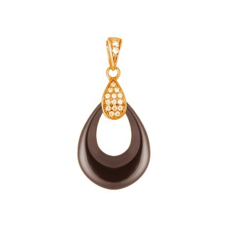Кулон с керамикой и кубическим цирконием «Ceramic Glam» Fresh Jewelry (арт.TC-P00970-BR-G-X-X-W)