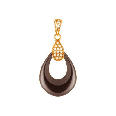 Кулон с керамикой и кубическим цирконием «Ceramic Glam» Fresh Jewelry (арт.TC-P00970-BR-G-X-X-W)