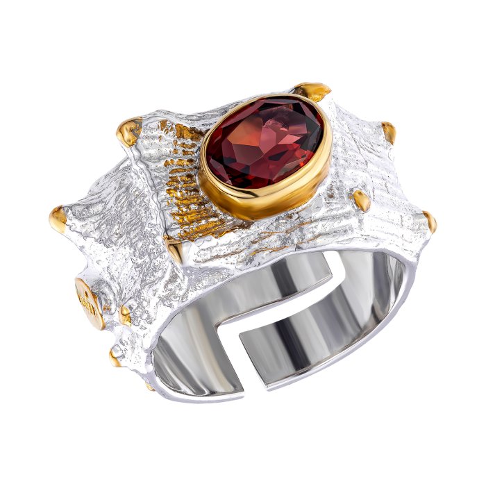 Серебряное кольцо BEAVERS с гранатом 1175g