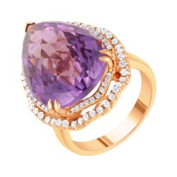 Кольцо из золота с аметистом и бриллиантом (Арт.gr2989-amws-r4_ko_am_pink)