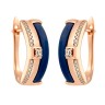 Серьги серебряные с керамикой и фианитами «Полуночный глянец» Fresh Jewelry (арт.TM-E00689-Вl-G-W-X-W)