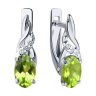 Серьги из серебра с хризолитами и фианитами (Арт.94-320-00177-2) Серьги из серебра с хризолитами и фианитами (Арт.94-320-00177-2)