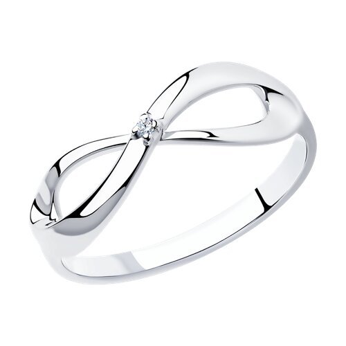 Кольцо из серебра с бриллиантом (Арт.87010012)
