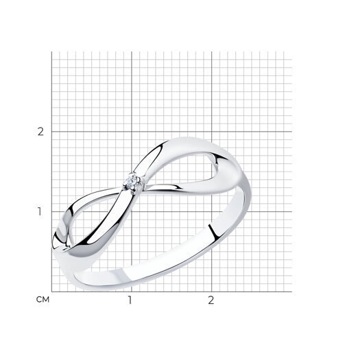 Кольцо из серебра с бриллиантом (Арт.87010012)