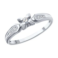 Кольцо из белого золота с бриллиантами (Арт.1012582-3)