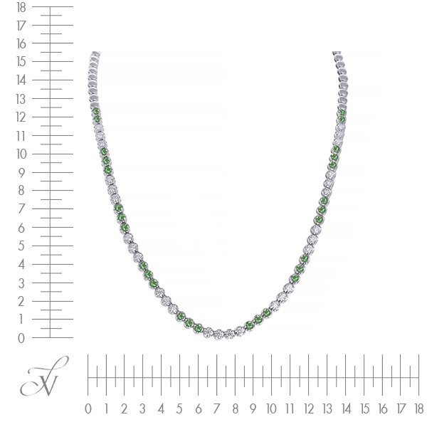 Ожерелье из белого золота с бриллиантом и изумрудом (Арт.n9031_ygdwem_kl_em_wg)