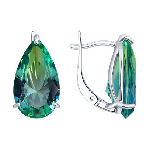 Серьги из серебра с ситаллами (Арт.92022818)