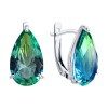 Серьги из серебра с ситаллом «Изумрудная Капля» Соколов (арт.9202)