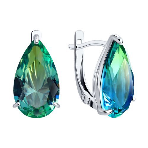 Серьги из серебра с ситаллами (Арт.92022818)