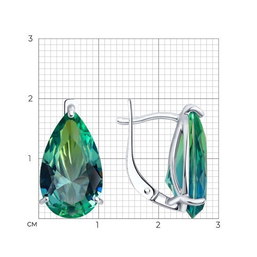 Серьги из серебра с ситаллами (Арт.92022818)