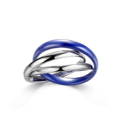 Кольцо из серебра с керамикой (Арт.tc-r00290-bl-w-x-x-w)