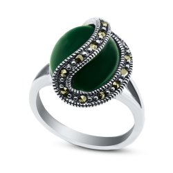Кольцо Серебряные крылья (Арт.210004e-39-246_agat_markazit)