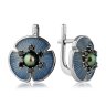 Серьги из золота с бриллиантом и жемчугом Русские Самоцветы (Арт.95891)