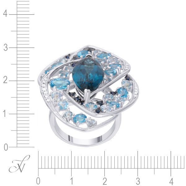 Кольцо из белого золота с бриллиантом и сапфиром (Арт.rg-31977_ko_sa_bt_lt_wg)