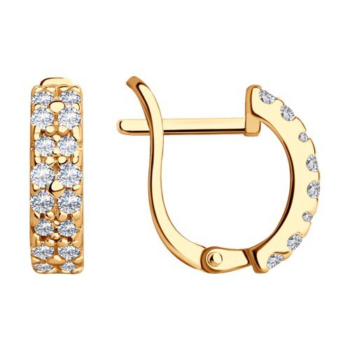 Серьги из золочёного серебра с фианитами (Арт.93020647)