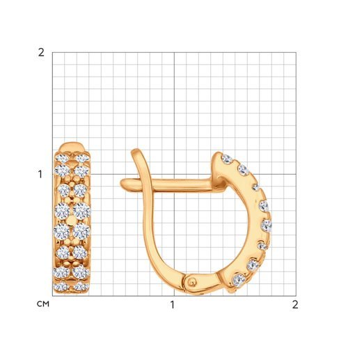 Серьги из золочёного серебра с фианитами (Арт.93020647)