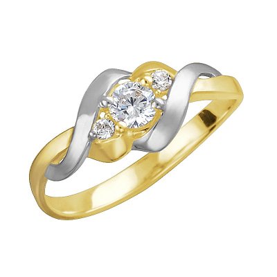 Кольцо золото с фианитом «Two Line Эстет» Estet (арт.01К1312308Р)