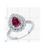 Кольцо из белого золота с бриллиантами и рубином (Арт.4010699-3)