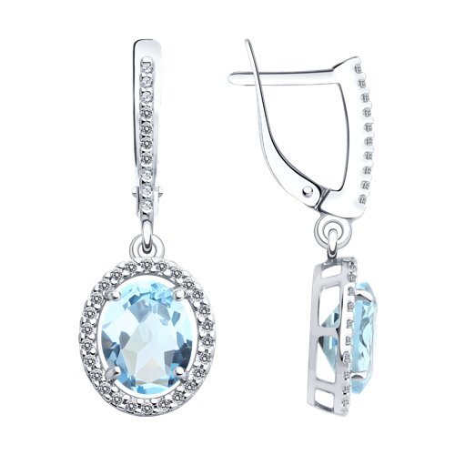 Серьги из серебра с топазами и фианитами (Арт.94-321-01999-1)