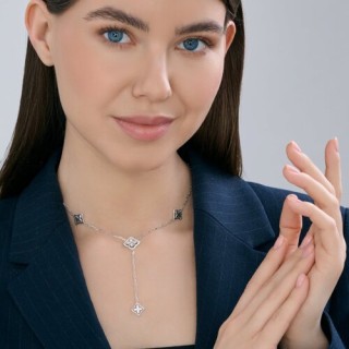 Колье из серебра с фианитами «Искристый силуэт» SOKOLOV (арт.94071343)