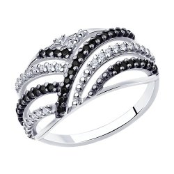 Кольцо из серебра с фианитами (Арт.94-110-00785-1)