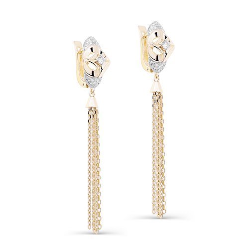 Серьги золотые с бриллиантами «Танец света» Kabarovsky (арт.12-21435-1000)