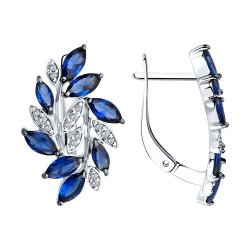 Серьги из серебра с фианитами (Арт.94026428)