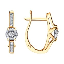 Серьги из комбинированного золота с бриллиантами (Арт.51-220-01923-1)