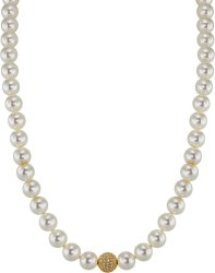 Ожерелье из серебра с жемчугом и кристаллом swarovski (Арт.91l-gk-1)