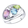 Кольцо из серебра с миксом камней (Арт.94-310-00659-1)