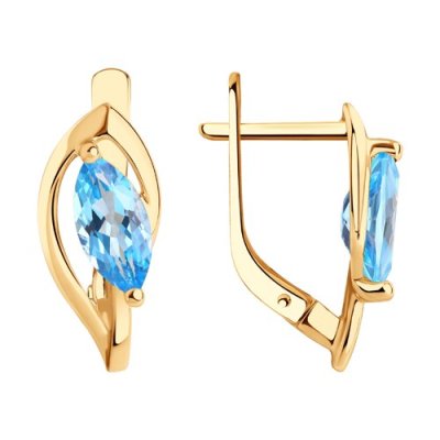 Серьги золотые пробы 585 с топазом (Арт.51-320-00974-1)