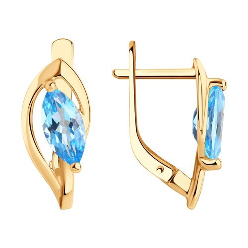 Серьги золотые пробы 585 с топазом (Арт.51-320-00974-1)