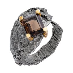 Серебряное кольцо BEAVERS с раухтопазом 1154rt_ox